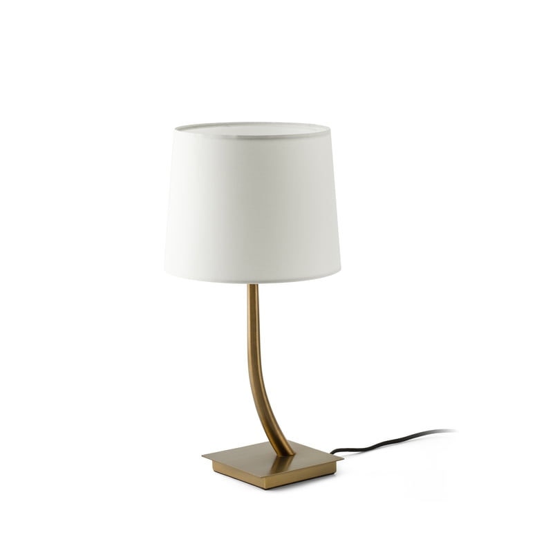 REM BRONZE TABLE LAMP WHITE LAMPSHADE