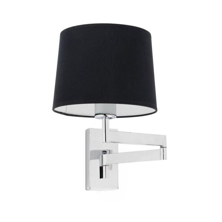 ARTIS ARTICULATED CHROME WALL LAMP BLACK LAMPSHADE