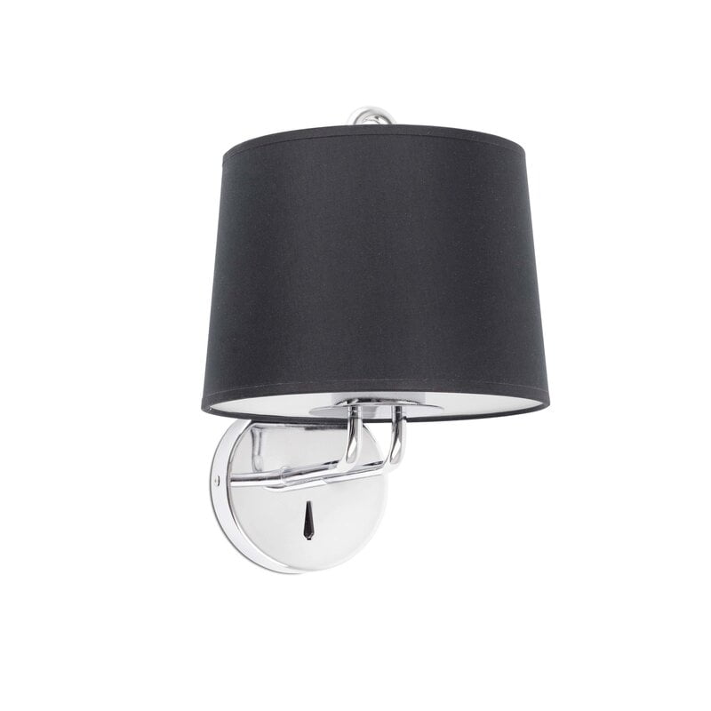 MONTREAL CHROME WALL LAMP BLACK LAMPSHADE