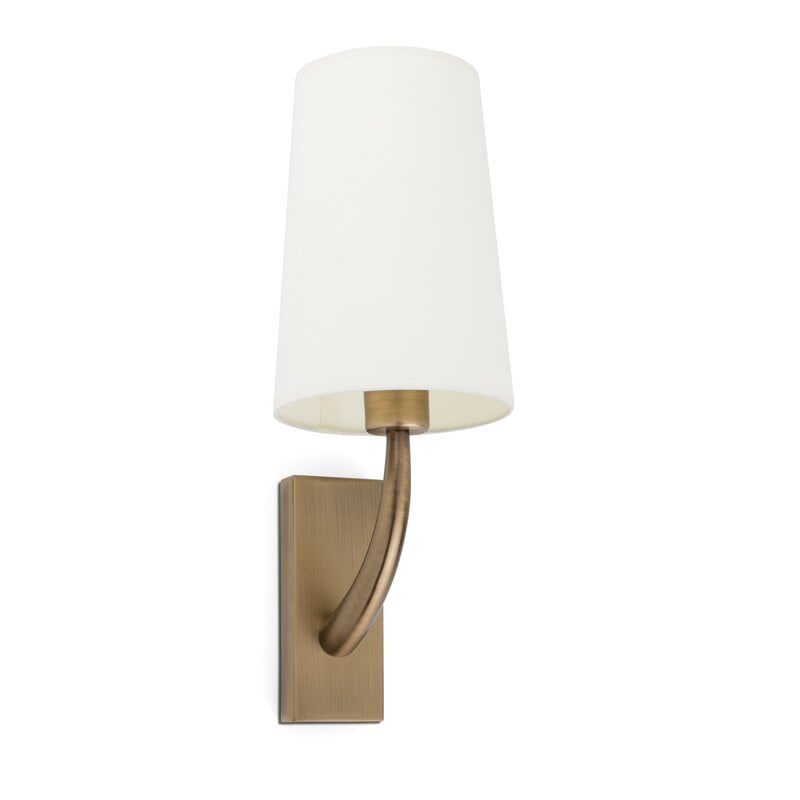 REM OLD GOLD WALL LAMP WHITE LAMPSHADE