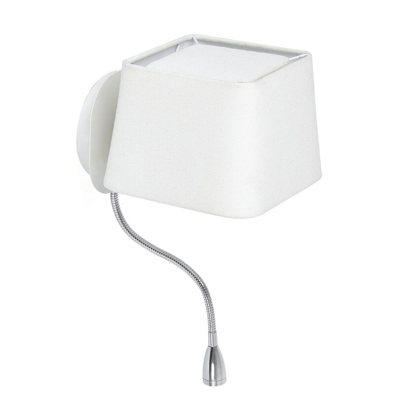 SWEET WHITE WALL LAMP WITH LED READER 1 X E27 60W