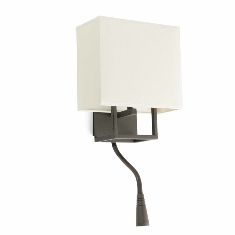 VESPER BROWN WALL LAMP WITH READER LED 1 X E14 20W