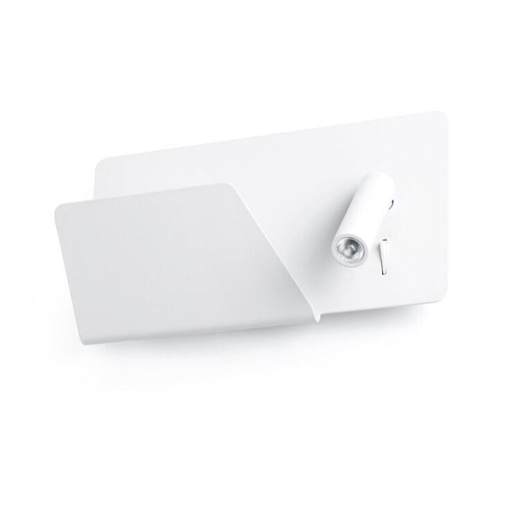 SUAU USB WHITE WALL LAMP WITH LED LEFT READER HIGH