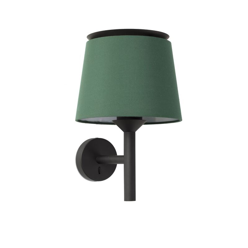 SAVOY BLACK WALL LAMP GREEN LAMPSHADE