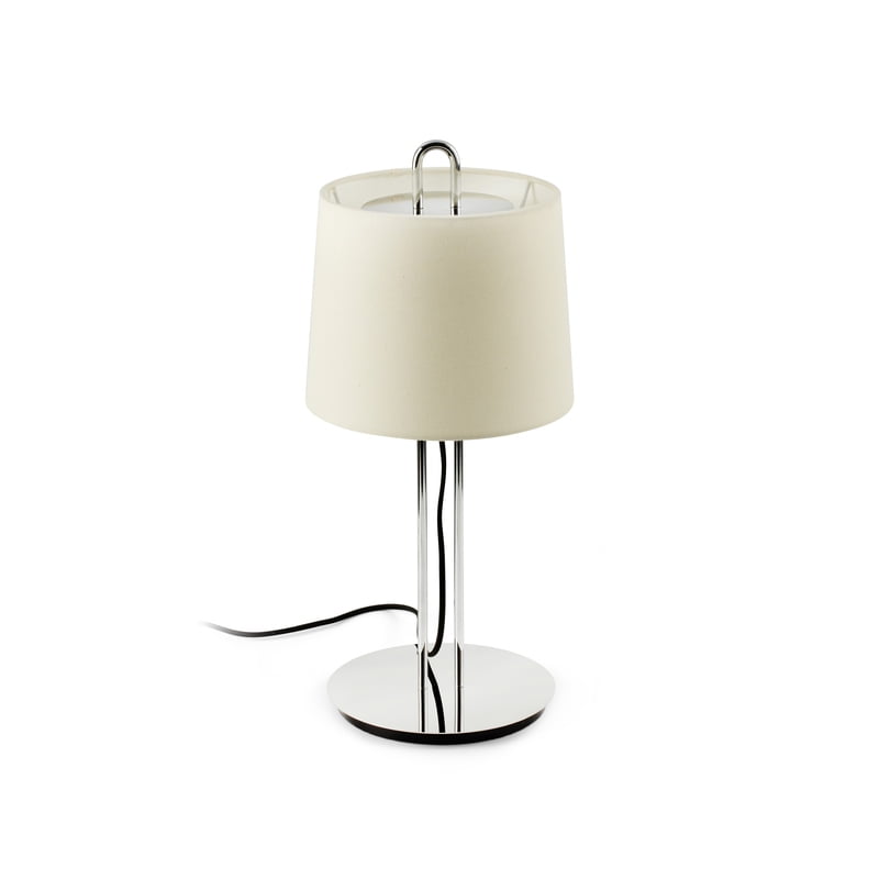 MONTREAL CHROME TABLE LAMP BEIGE LAMPSHADE
